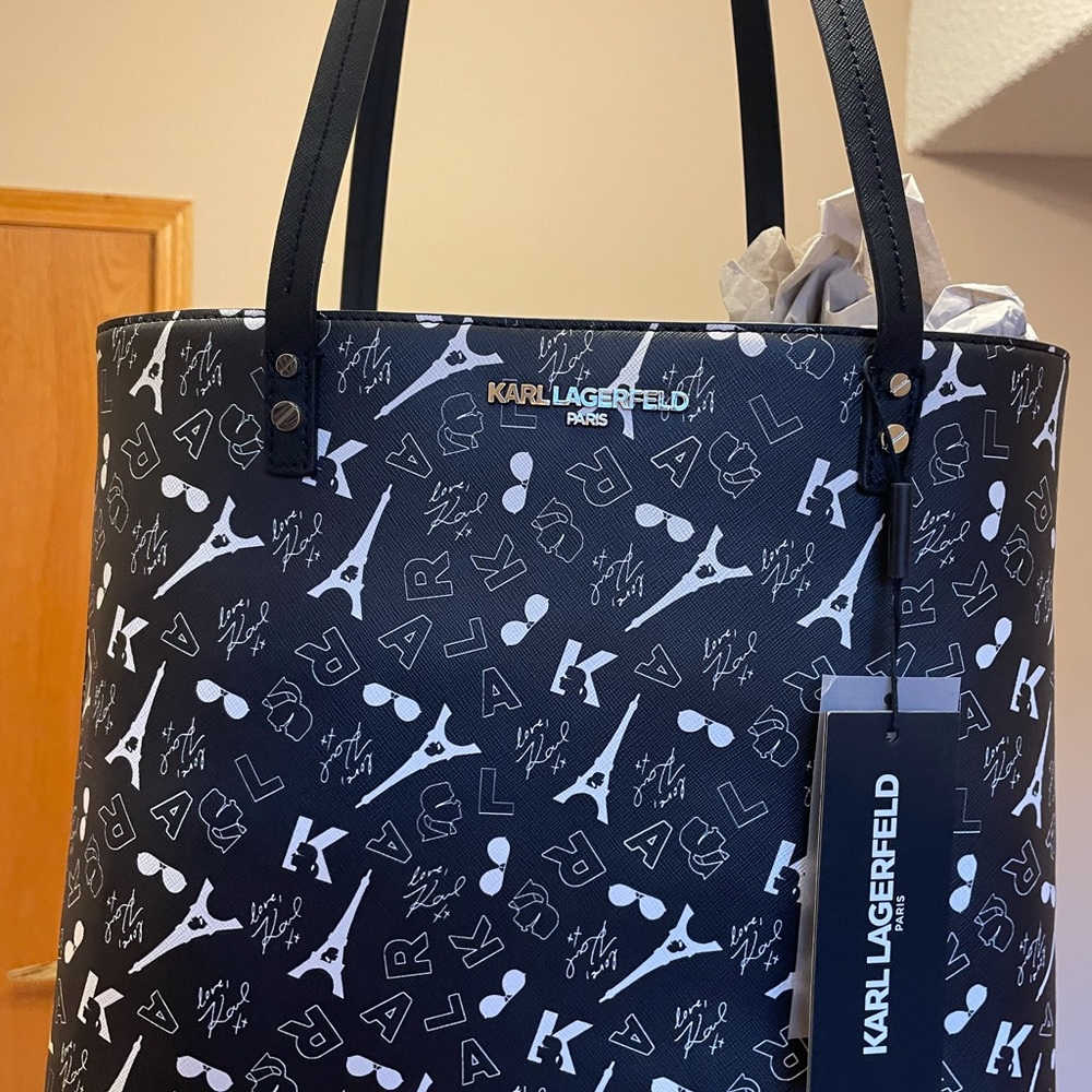 Karl Lagerfeld Saffiano faux leather tote